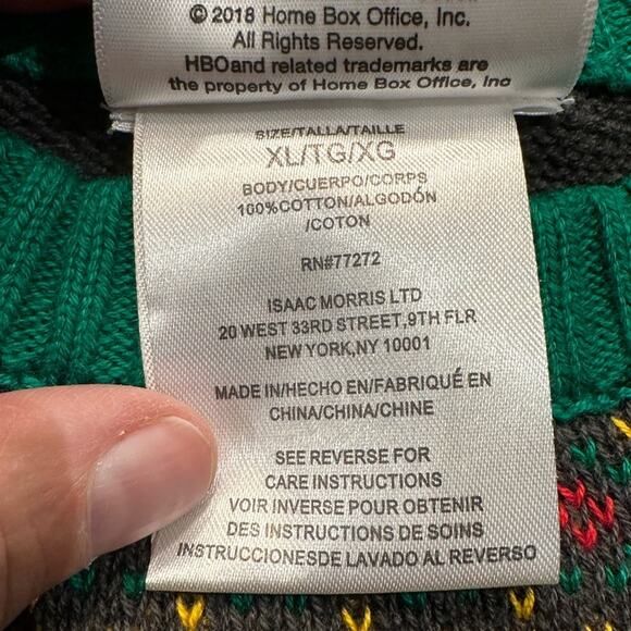 Game of Thrones Mens XL Crewneck Christmas Ugly Sweater “Tis the Last Season” - Picture 4 of 6